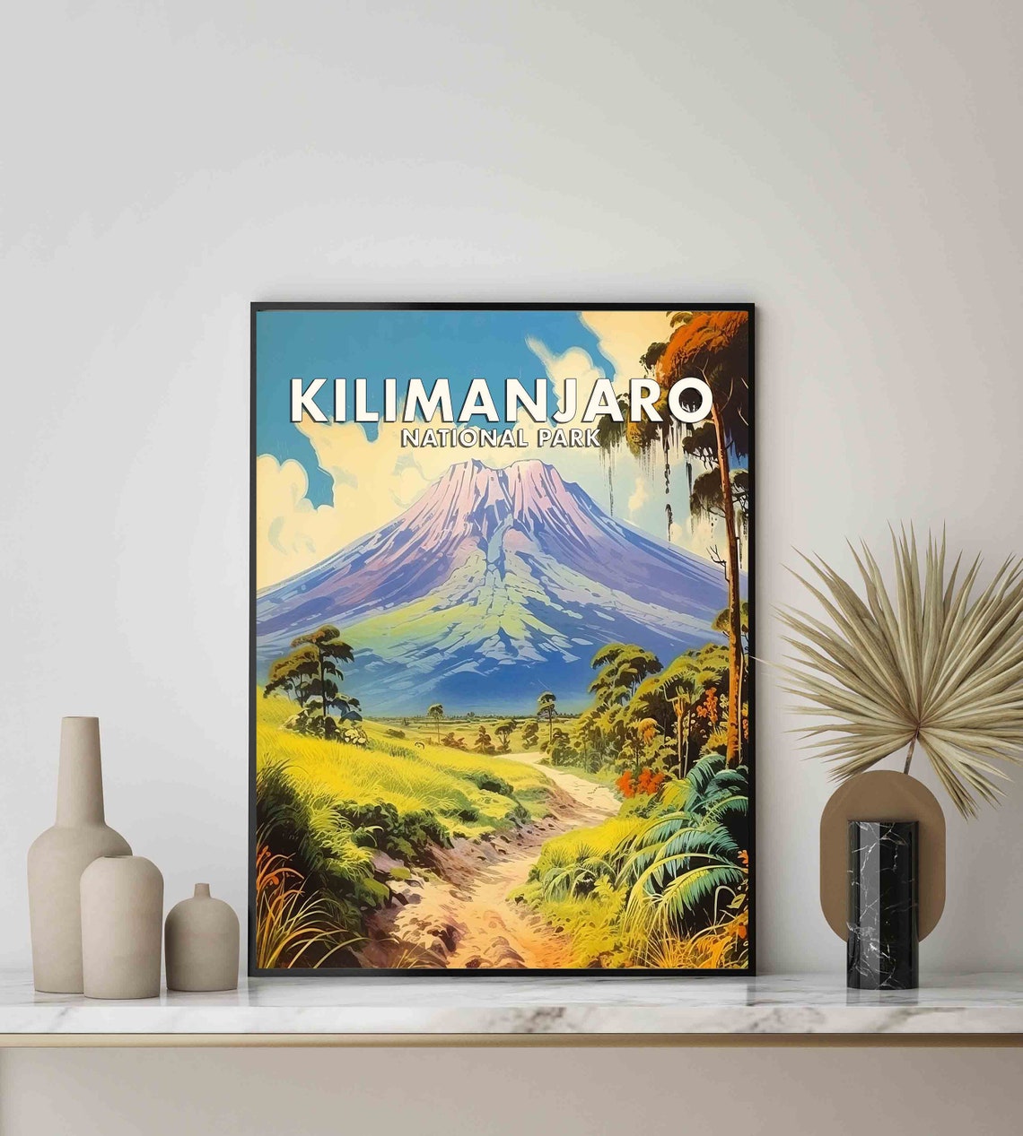 Kilimanjaro National Park Snowcapped Peak Trail Vintage Poster - Image 2