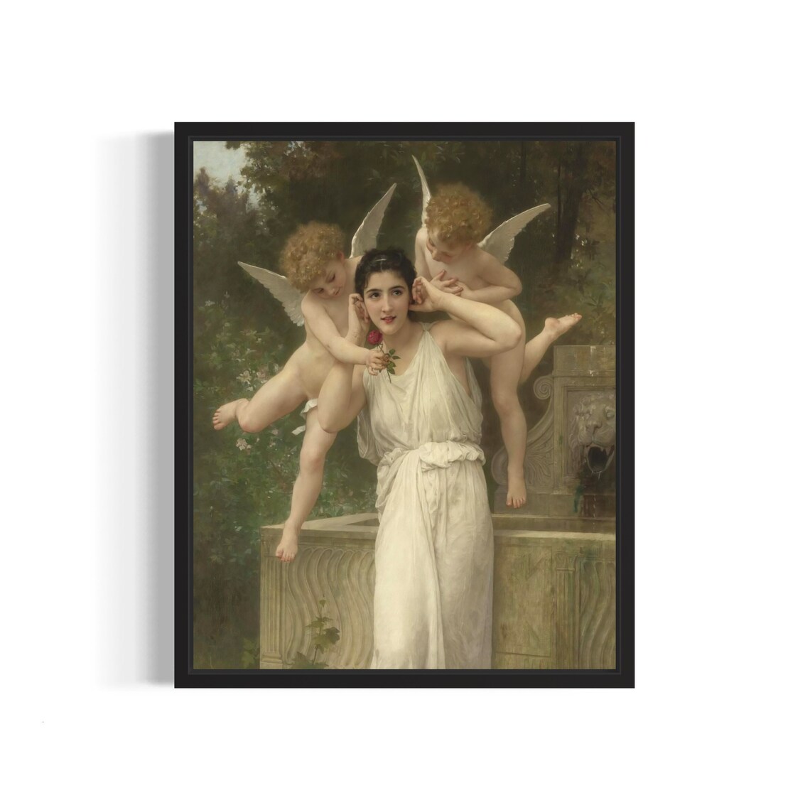 Bouguereau Jeunesse Cherubs at the Fountain Classic Painting Poster