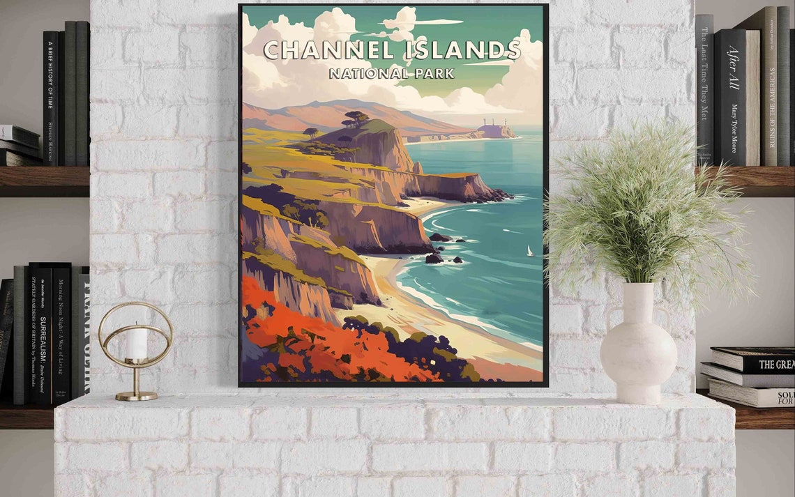 Channel Islands National Park Golden Coastal Cliffs Travel Poster - Image 3