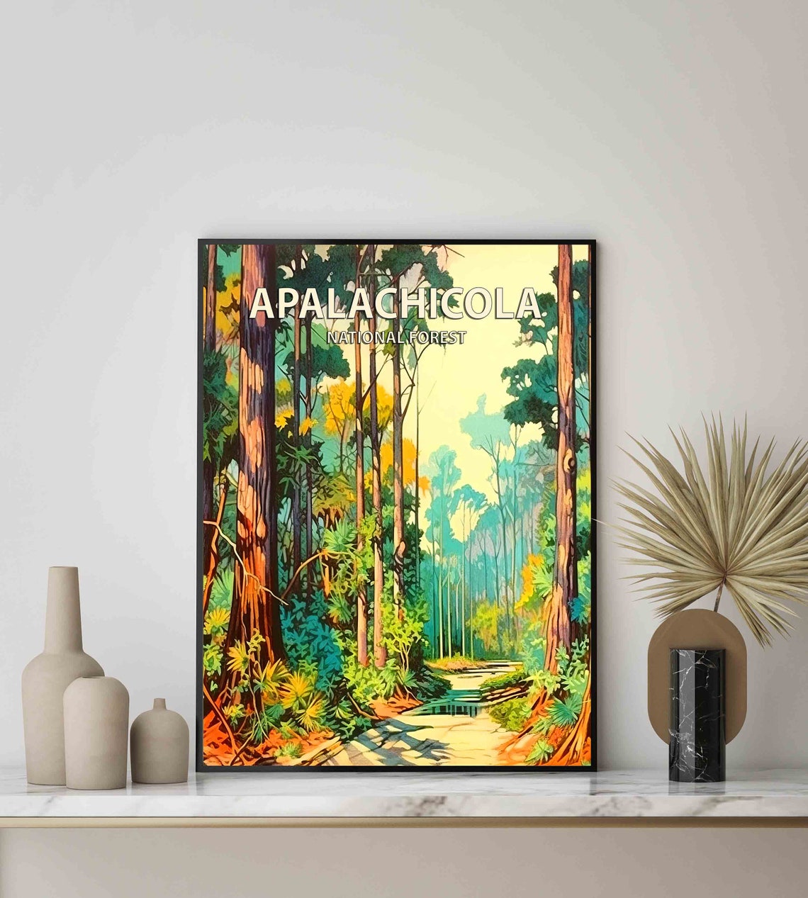 Apalachicola National Forest Towering Pines Trail Retro Poster - Image 3