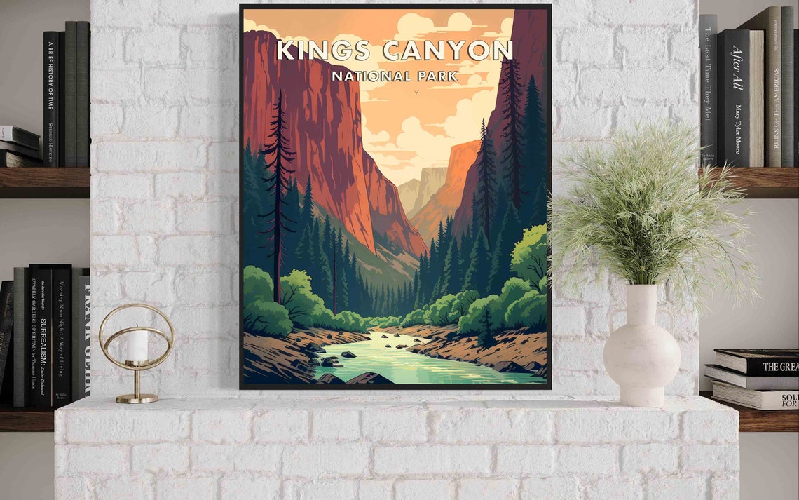 Kings Canyon National Park Red Cliffs Sparkling River Gorge Poster - Image 2