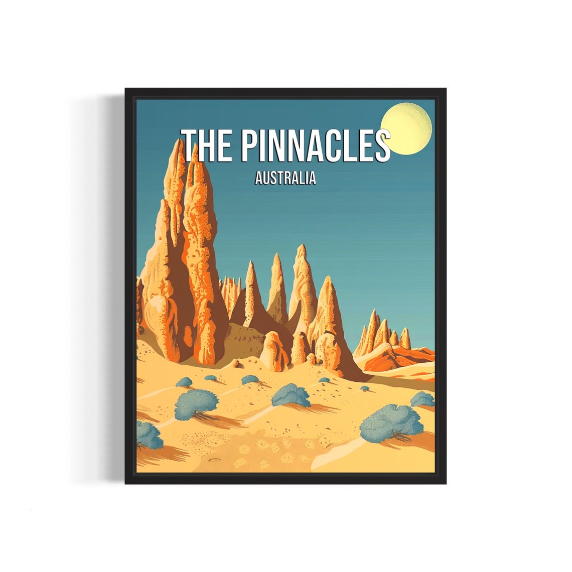 The Pinnacles Australia Vintage Poster With Desert Limestone Spires