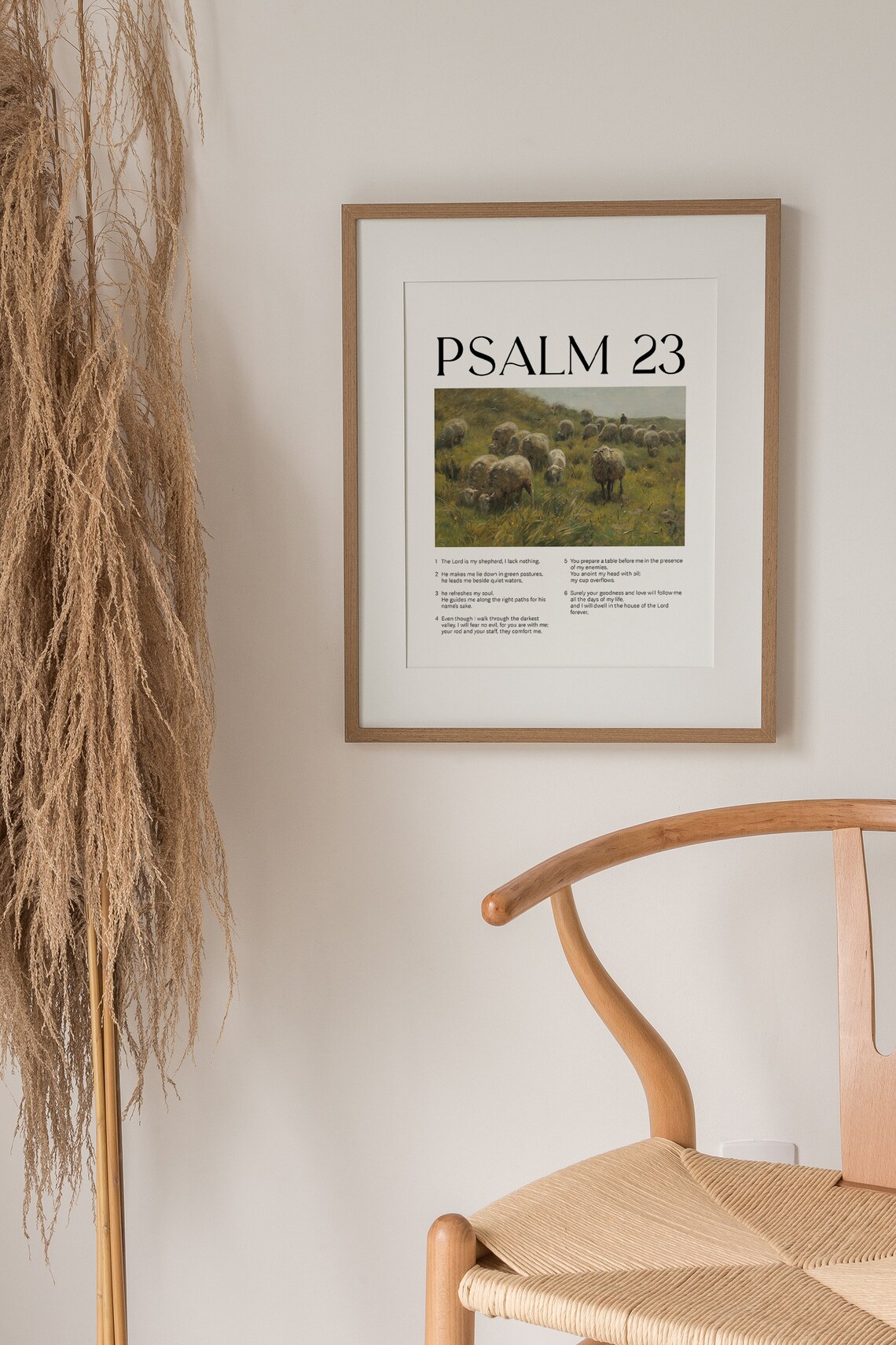 Psalm 23 Chapter The Lord Is My Shepherd Vintage Sheep Art Poster - Image 3