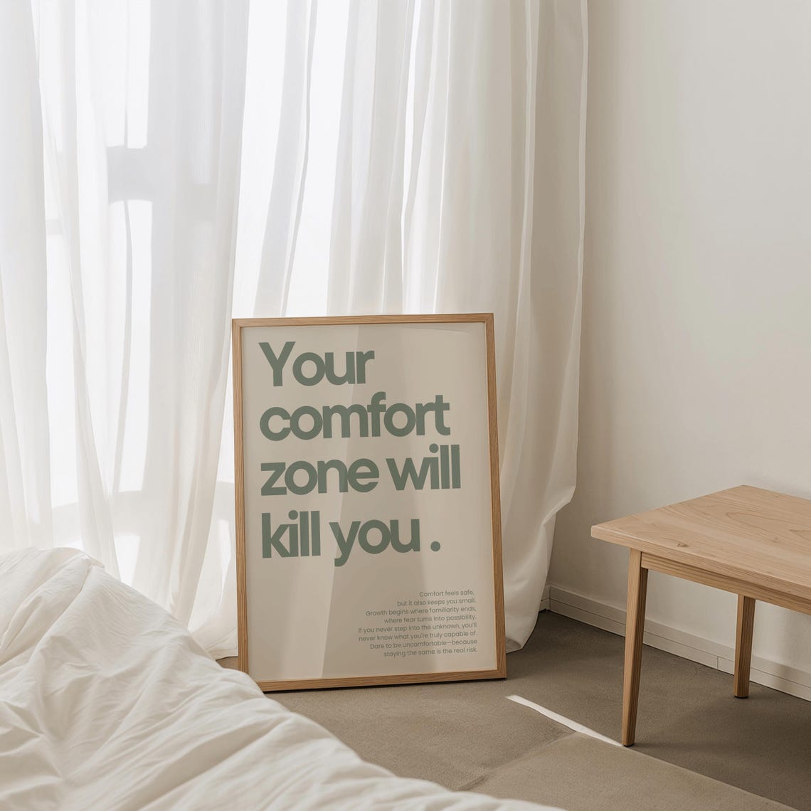Your Comfort Zone Will Kill You Motivational Quote Poster Sage - Image 4