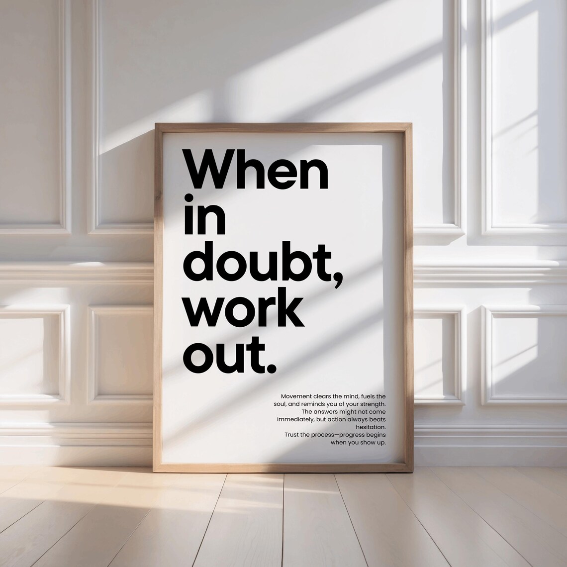 When In Doubt Work Out Art Print, Gym Motivation