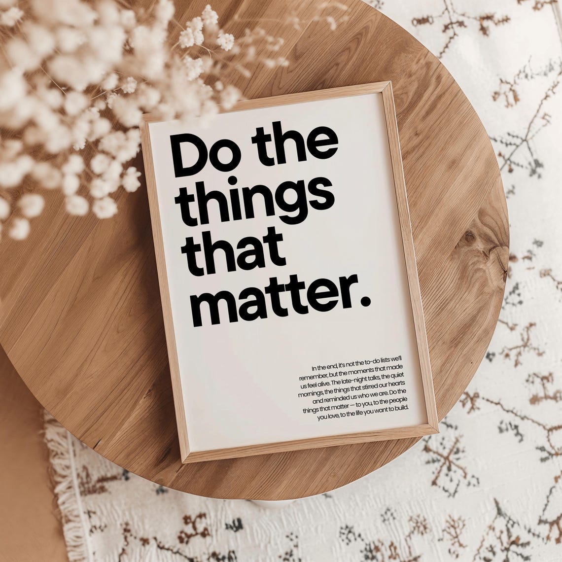 Do The Things That Matter Motivation Poster Retro Black And White Print Quote Inspirational Prints