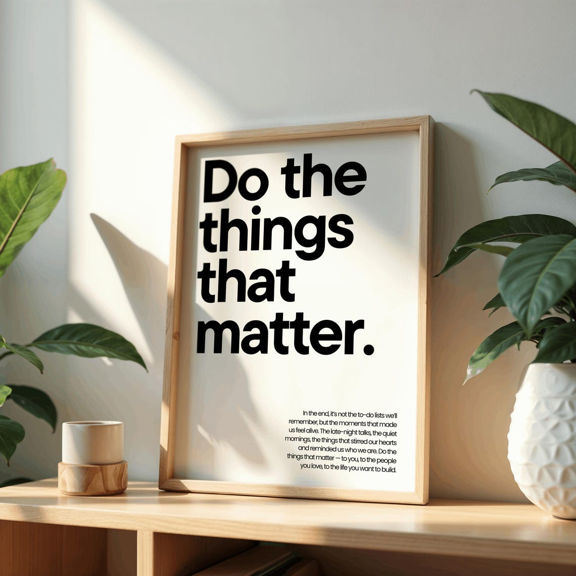 Do The Things That Matter Motivation Poster Retro Black And White Print Quote Inspirational Prints - Image 3