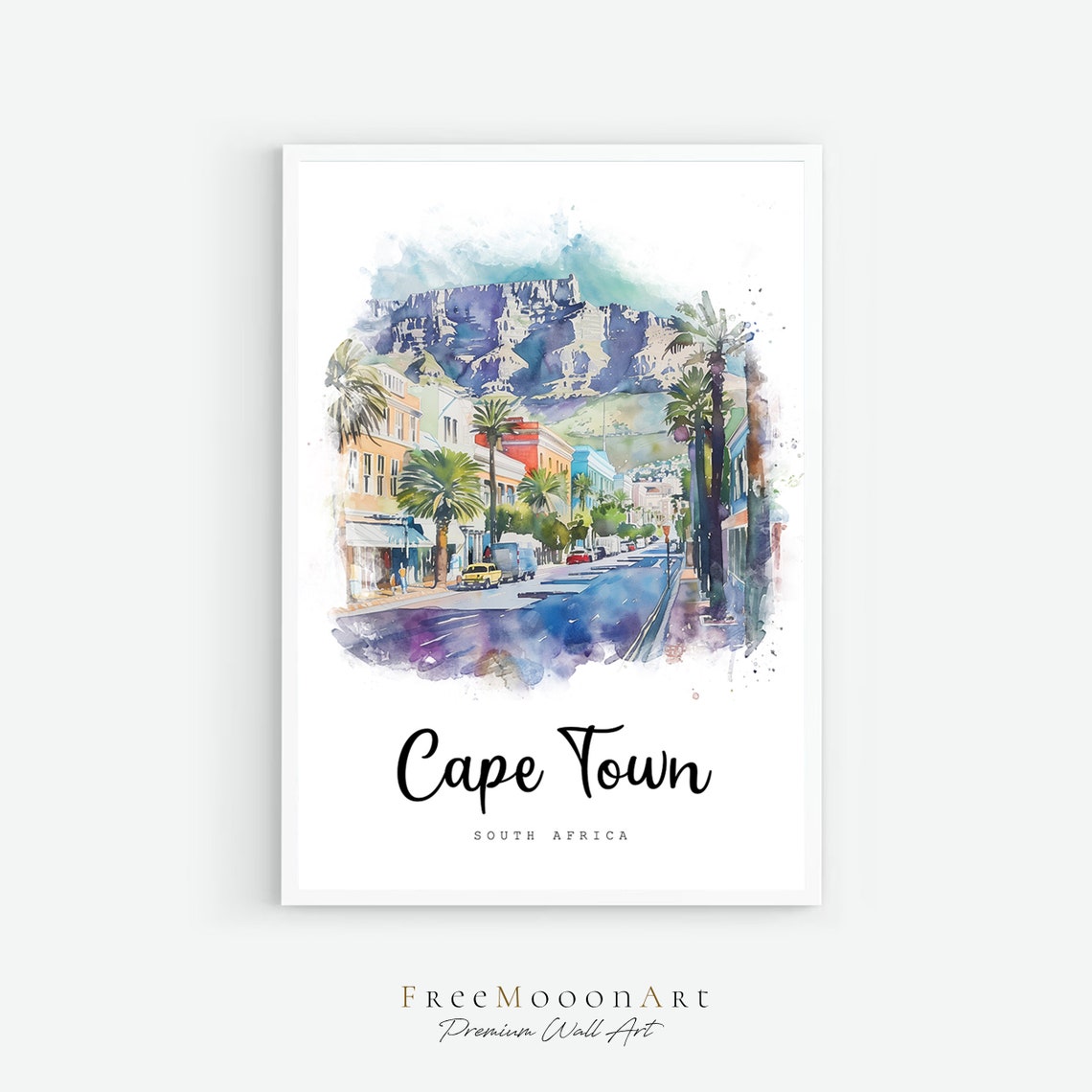 Cape Town South Africa Travel Poster Cape Town Print Cape Town Wall Art Travel Prints Prints Watercolor Painting Travel Gift