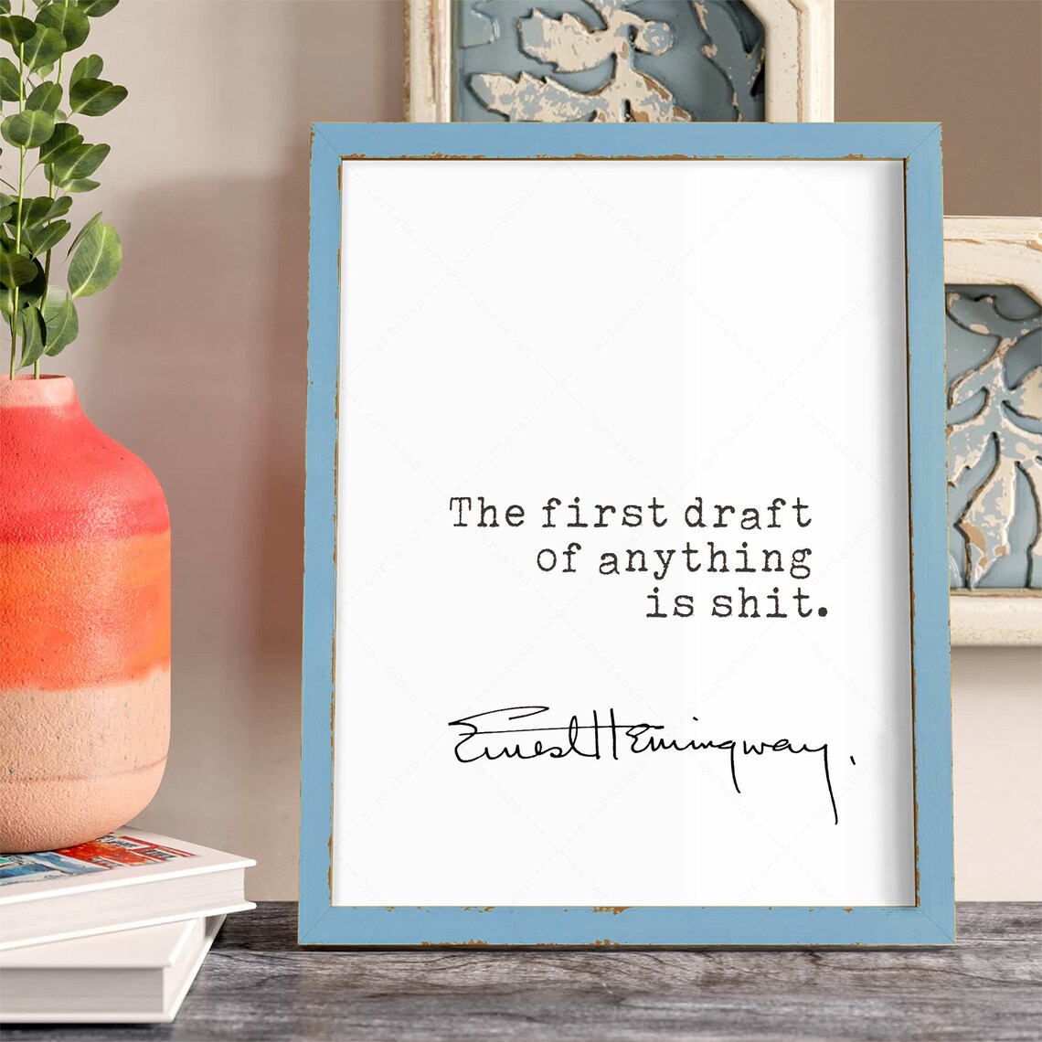 Ernest Hemingway Quote Art Print, Typography Quote - Image 3