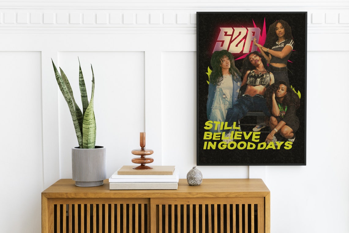 SZA Still Believe In Good Days Retro Collage Music Fan Poster - Image 2