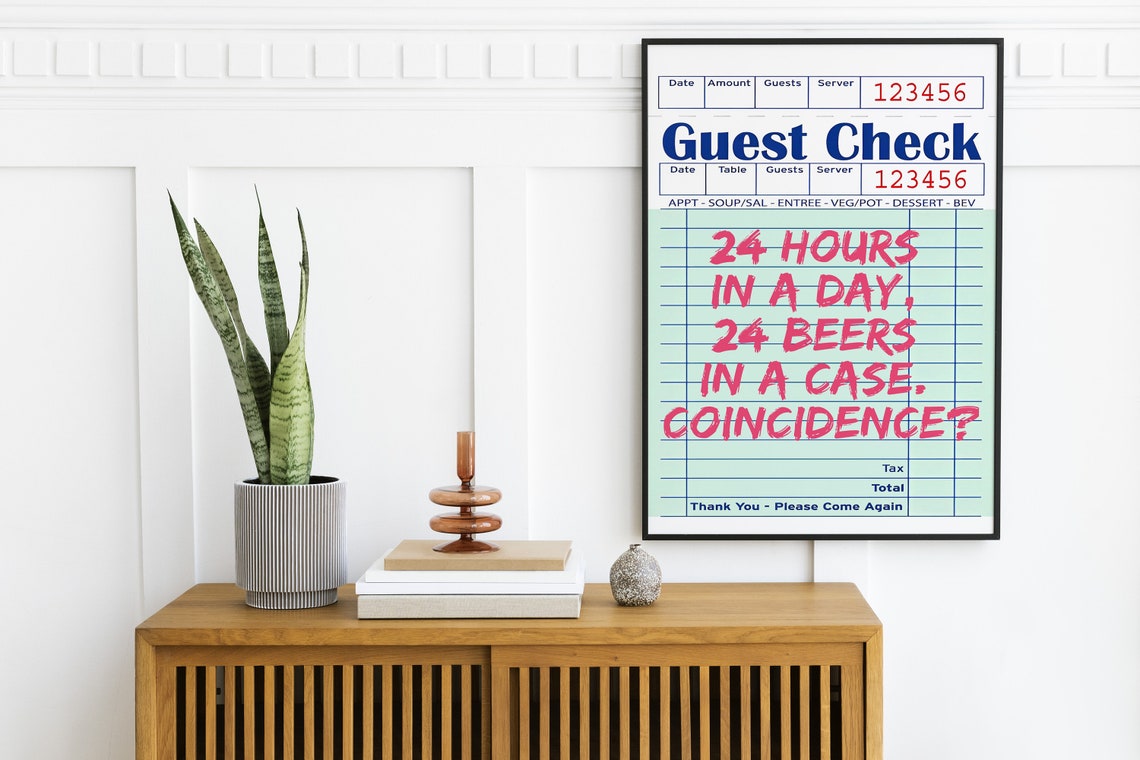 24 Hours In A Day 24 Beers In A Case Funny Beer Quote Bar Poster - Image 2