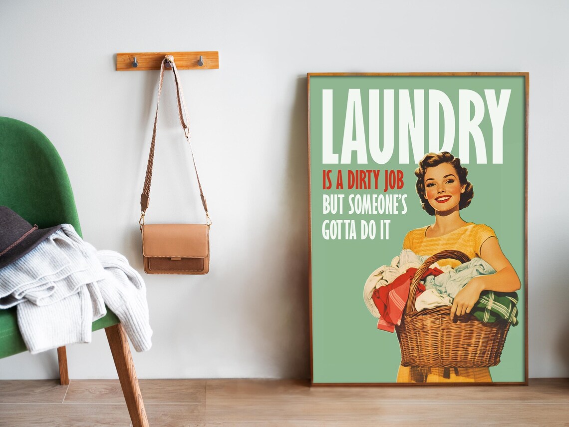 Funny Laundry Retro Housewife Quote Art Print - Image 5