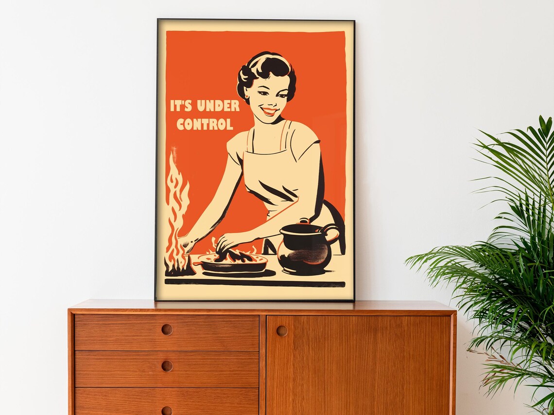 Retro Funny Kitchen Art, Vintage 50s Atomic Age - Image 4