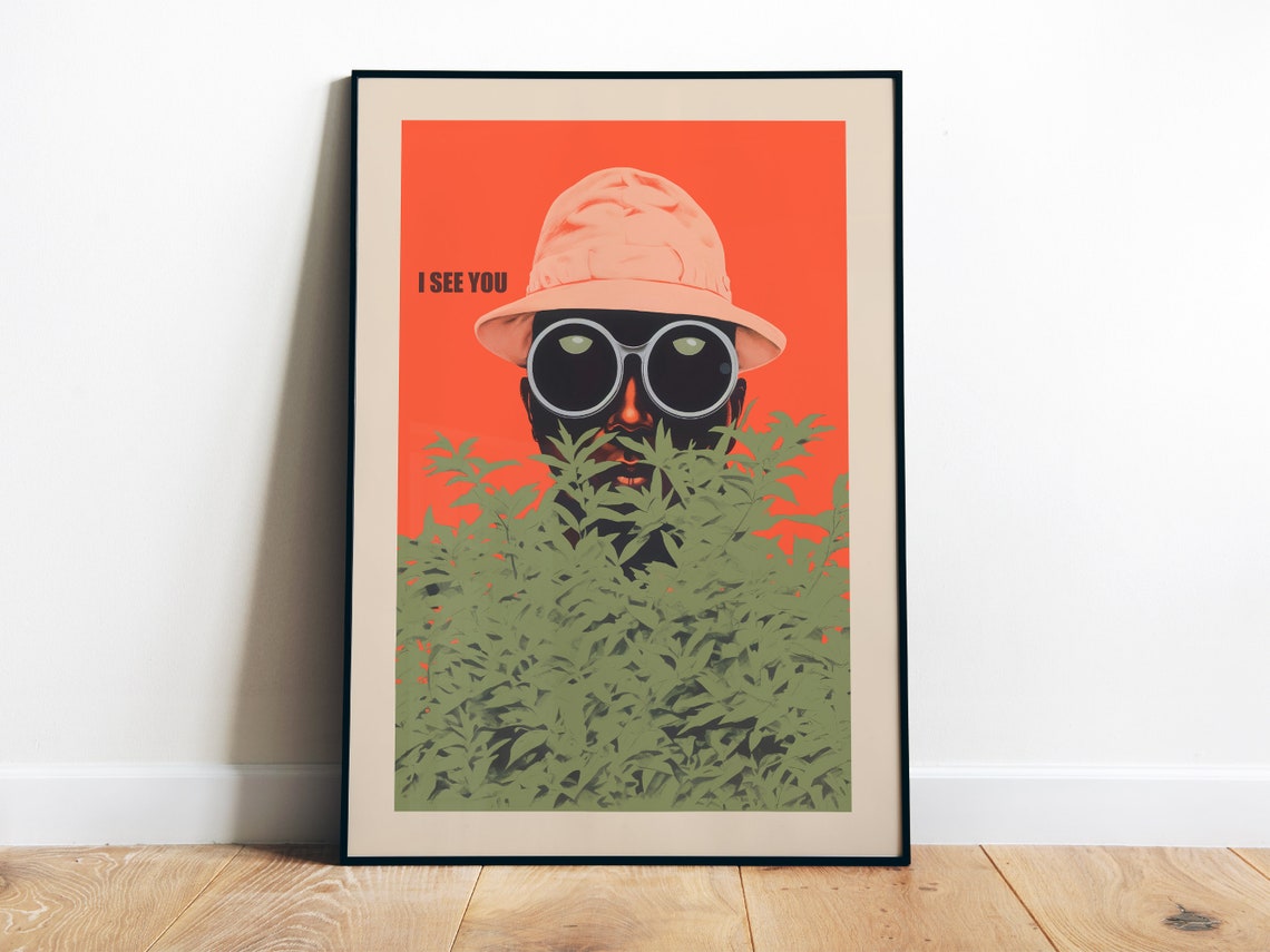 Funny Toilet Poster Bathroom Wall Art I See You Print Toilet Humor Poster Toilet Decor Print Retro Spy Wall Art Fun Quote