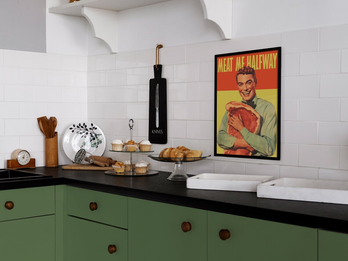 Retro Meat Poster, Vintage Kitchen Wall Art - Image 3