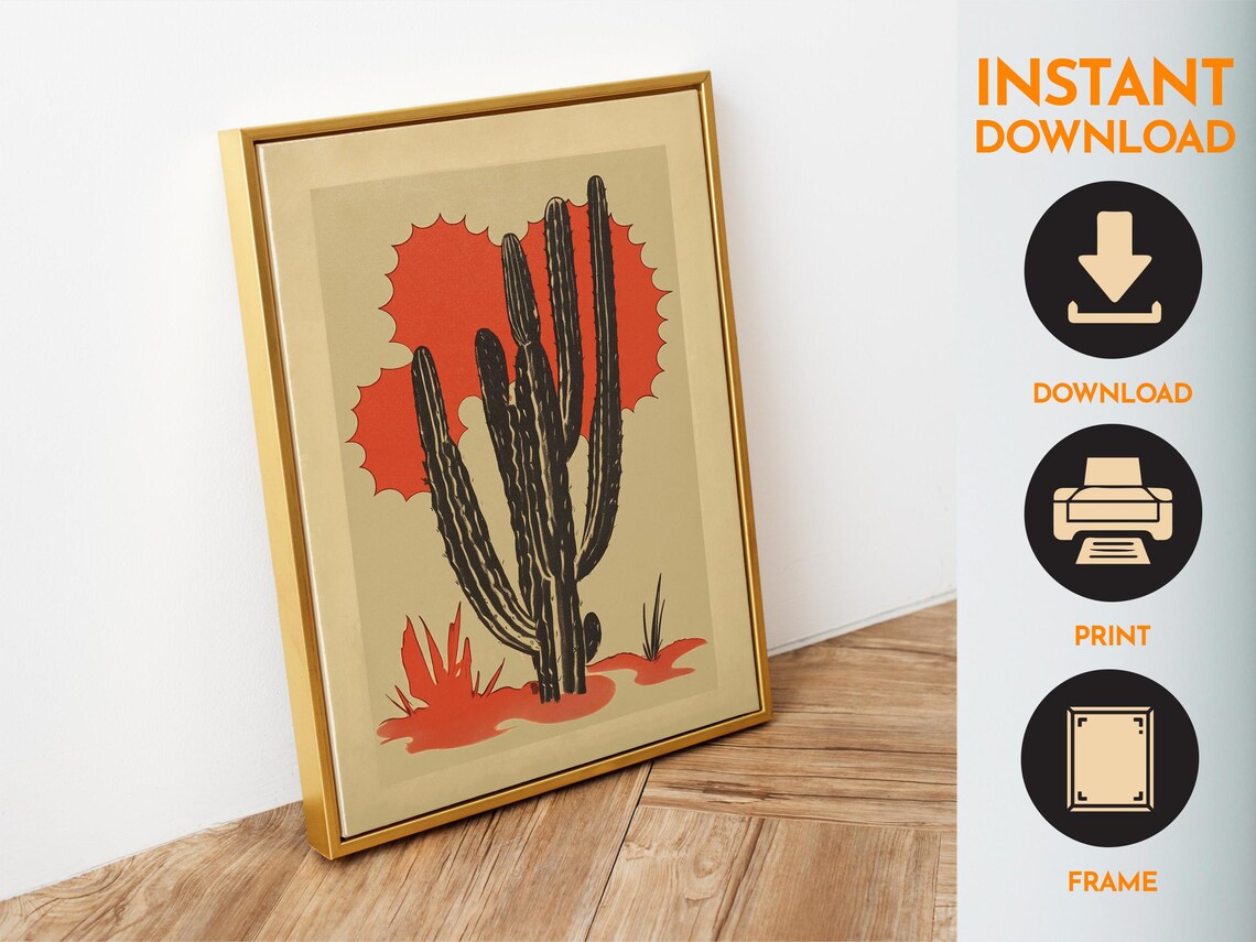 Retro Cactus Poster, Vintage Botanical Art - Image 6