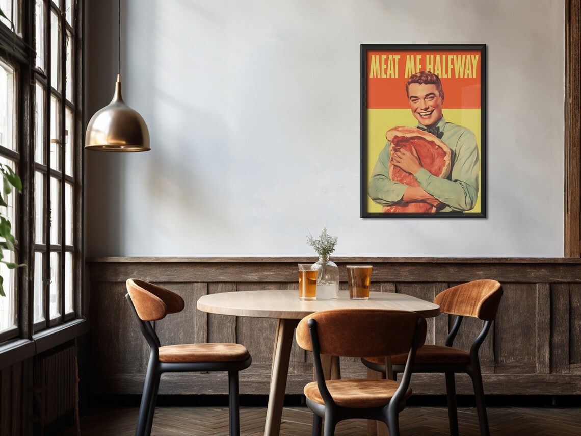 Retro Meat Poster, Vintage Kitchen Wall Art - Image 4
