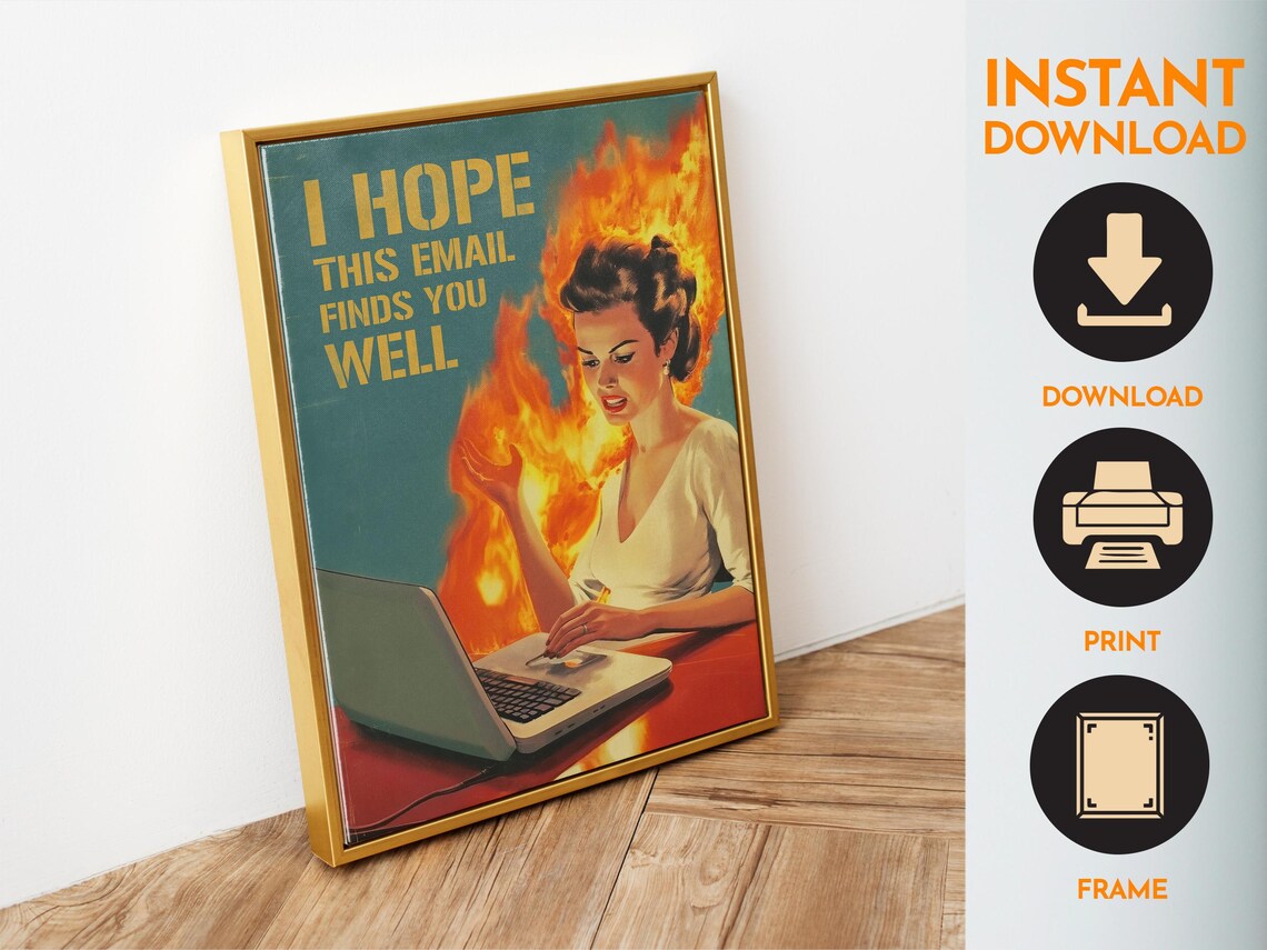 Hope This Email Finds You Well Office Wall Art - Image 6