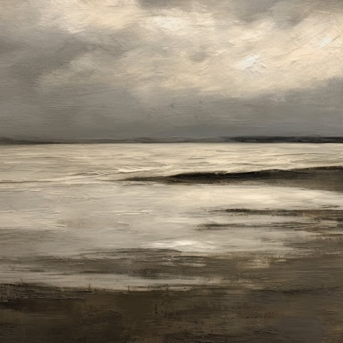 Dark Moody Seascape Stormy Grey Ocean Vintage Nautical Poster - Image 3