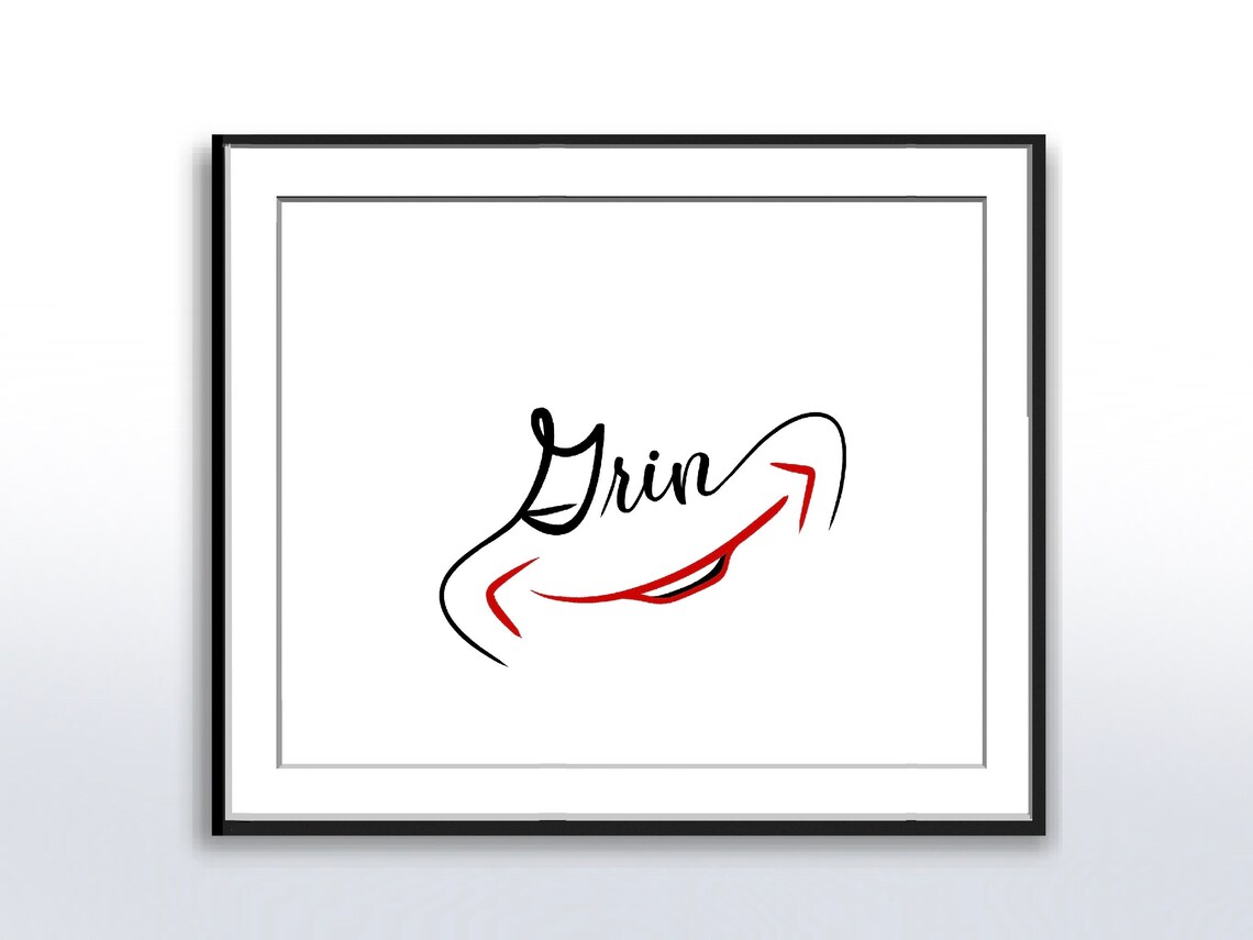Inspirational Grin Text Poster, Smile Happy Joy