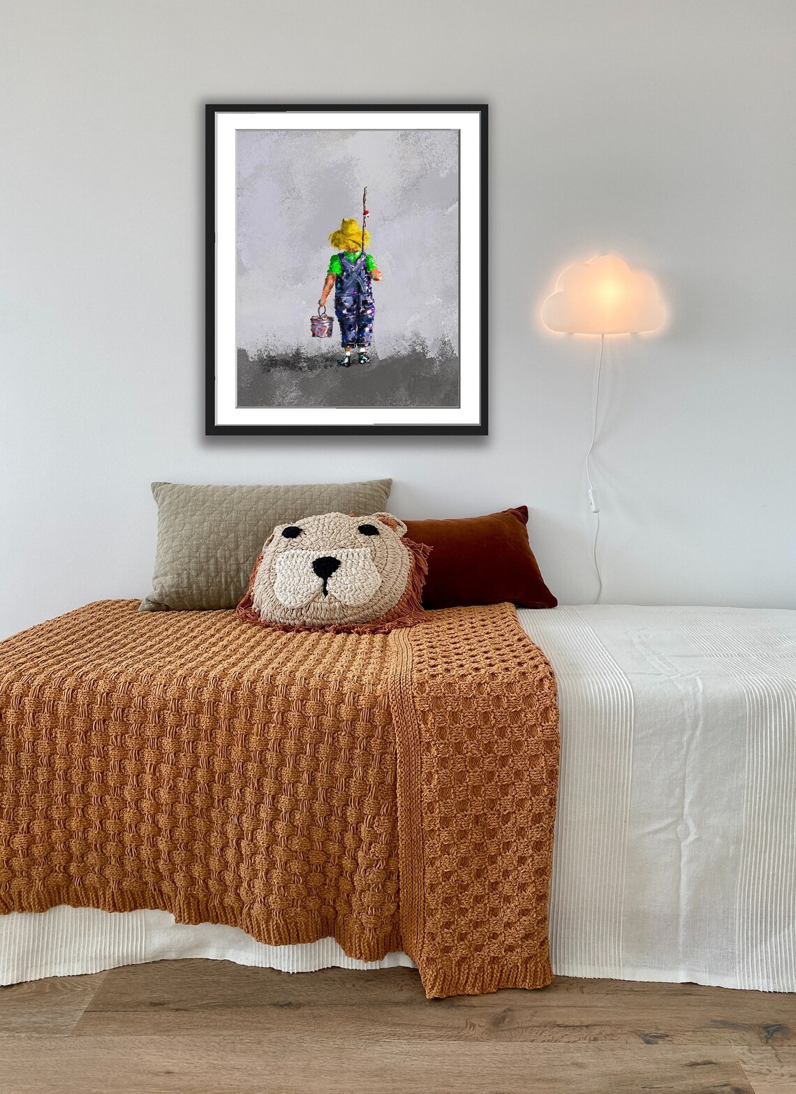 Boy In Overalls Going Fishing With Bucket Impressionist Poster - Image 2
