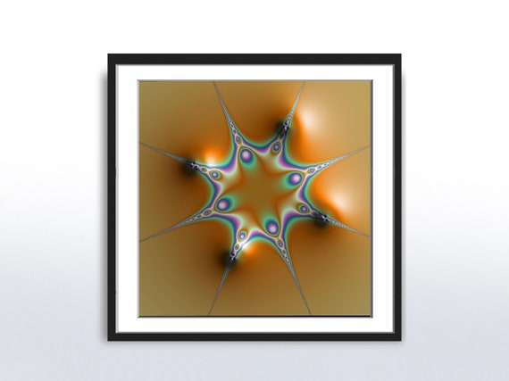 Star Shaped Fractal Image, Celestial Poster