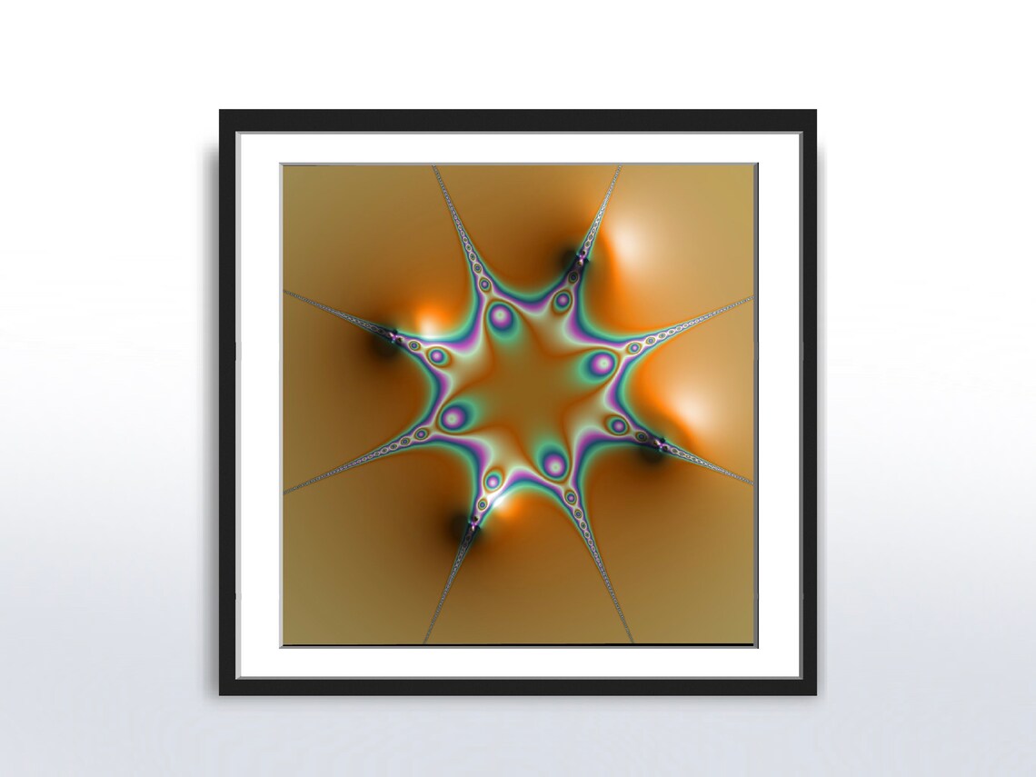 Star Shaped Fractal Image, Celestial Poster