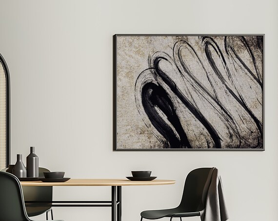 Neutral Wall Art Abstract Painting Loops Modern Rustic Entryway Decor Prints Farmhouse