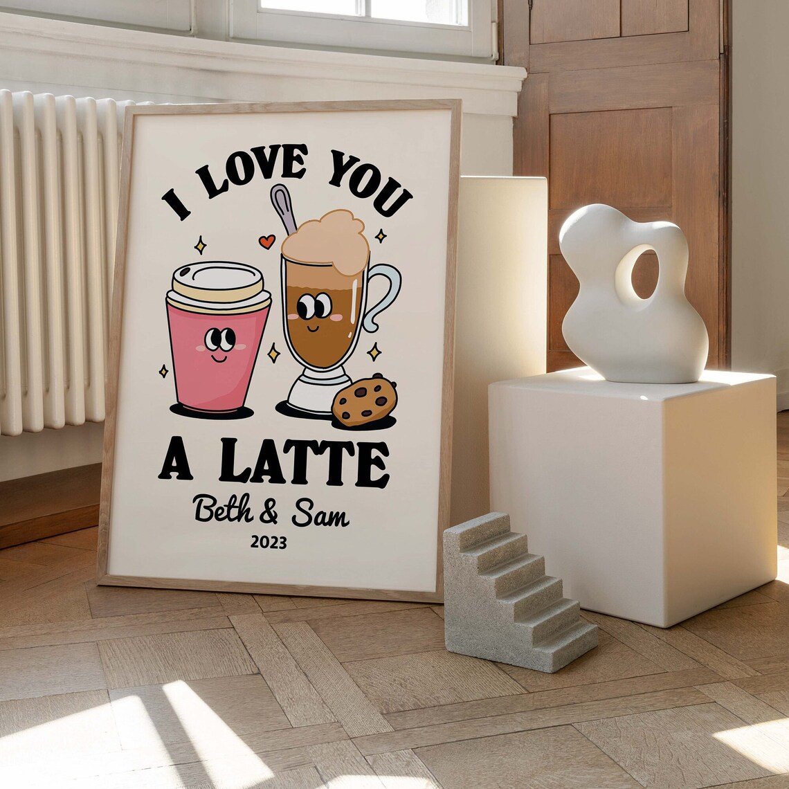 Custom Romantic Coffee, Valentine Quote Art Print - Image 3