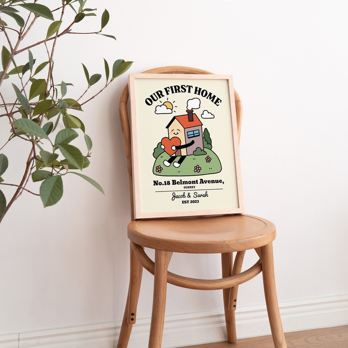 Custom Our First Home Home Sweet Home Art Print - Image 2