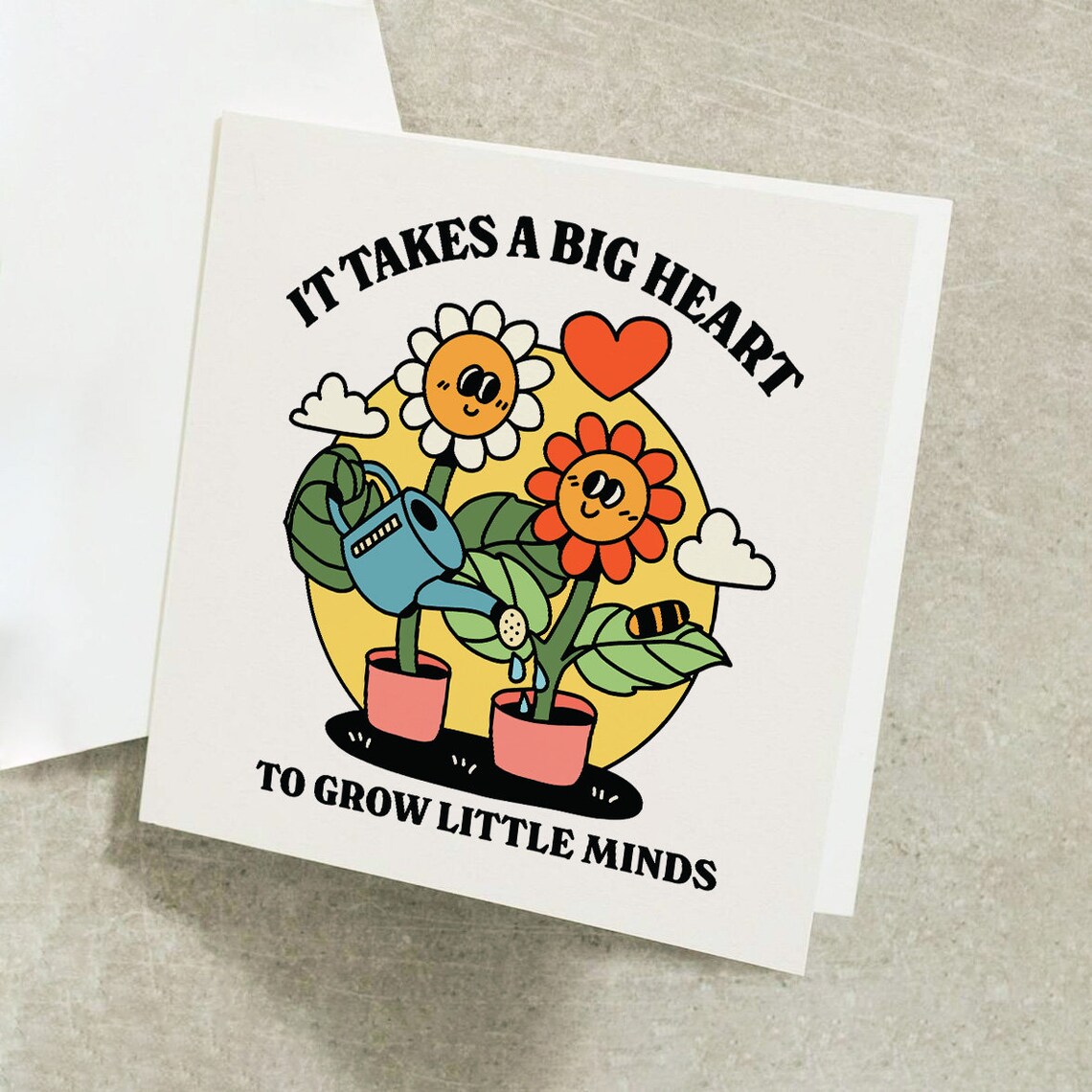 It Takes A Big Heart To Grow Little Minds Teacher Thank You Card - Image 2