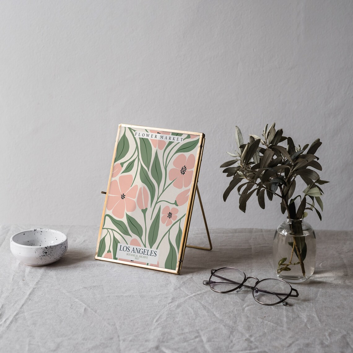 Flower Market Print Los Angeles Flower Market Poster Los Angeles Wall Art Floral Bedroom Wall Decor - Image 3