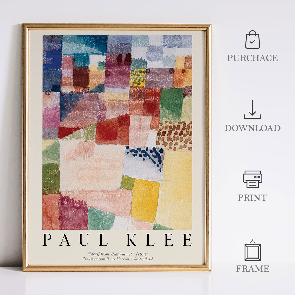 Paul Klee Motif from Hammamet Patchwork Colorful Abstract Art Poster - Image 5