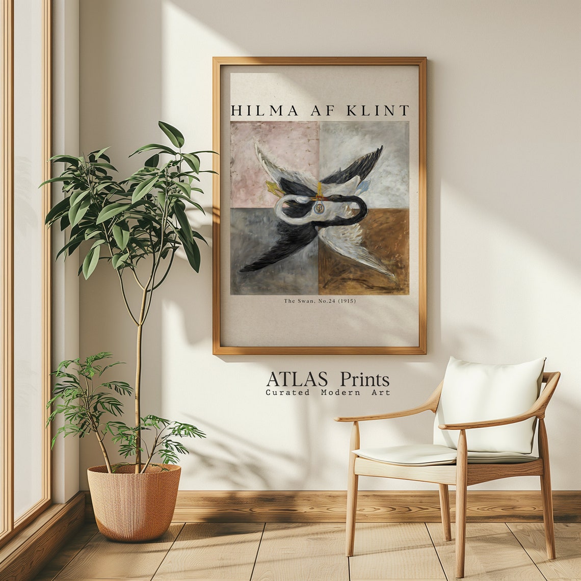 Hilma af Klint The Swan No 24 Swans Heart Panels Modern Art Poster - Image 2