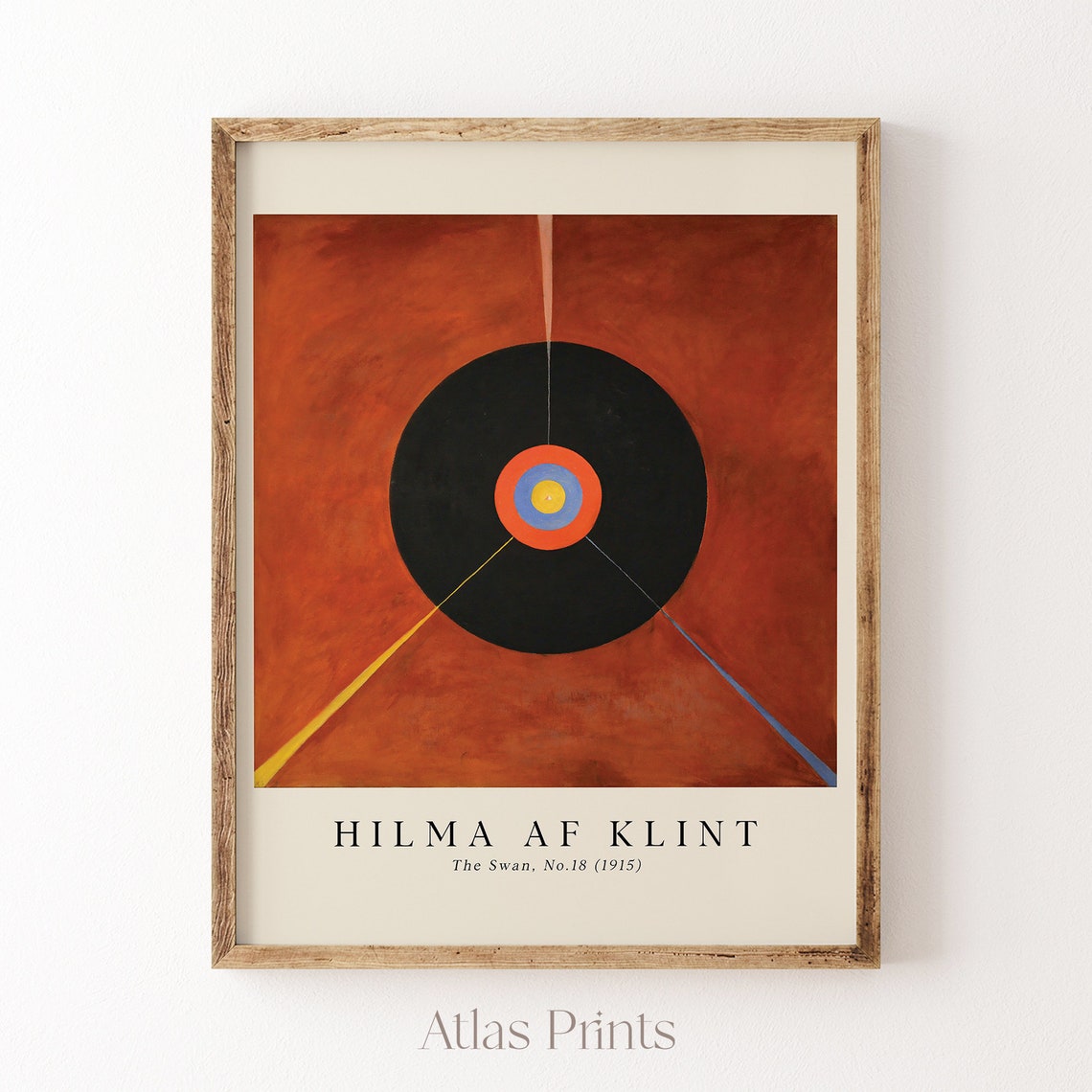 Hilma af Klint The Swan No 18 1915 Burnt Orange Black Disc Poster