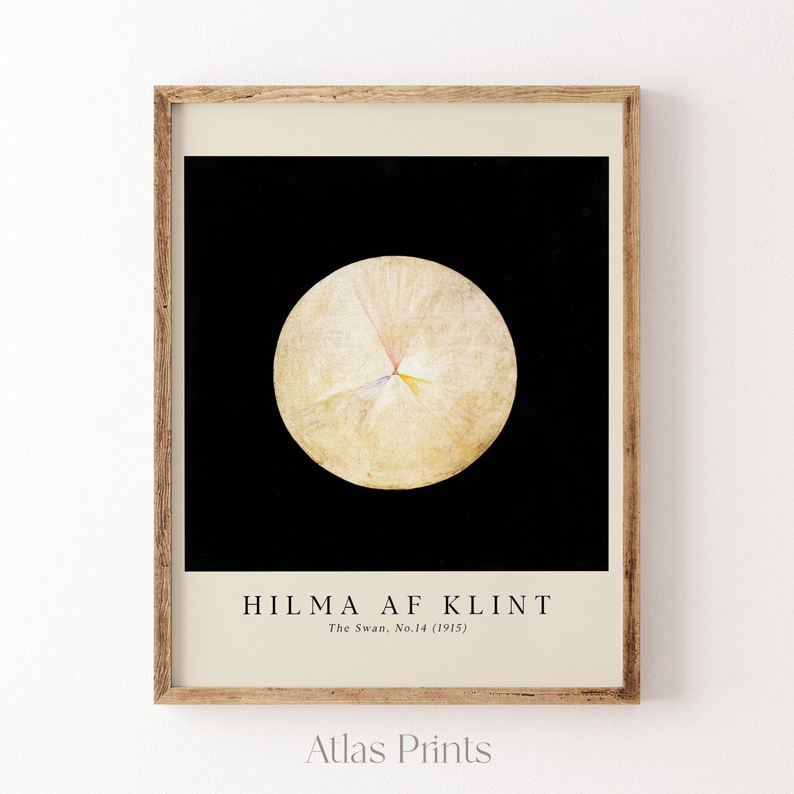 Hilma af Klint The Swan No.14 1915 Glowing White Orb Black Poster