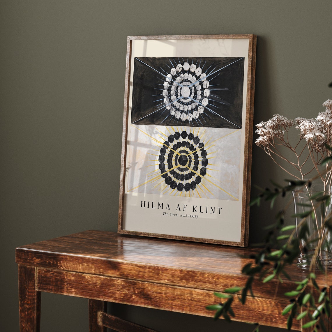 Hilma af Klint The Swan No 8 1915 Black White Geometric Art Poster - Image 4