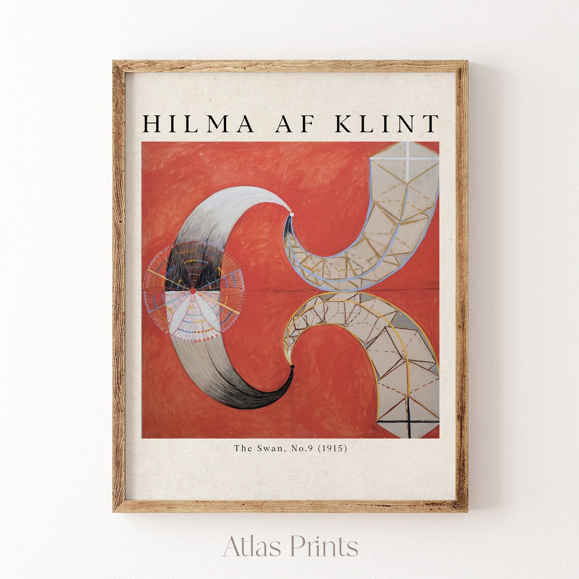 Hilma af Klint The Swan No 9 Fiery Red Abstract Curves Poster
