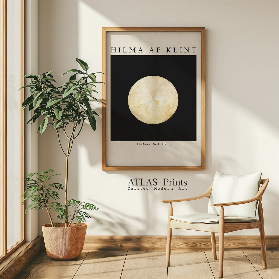 Hilma af Klint The Swan No 14 Pale Circle Black Canvas Poster - Image 2