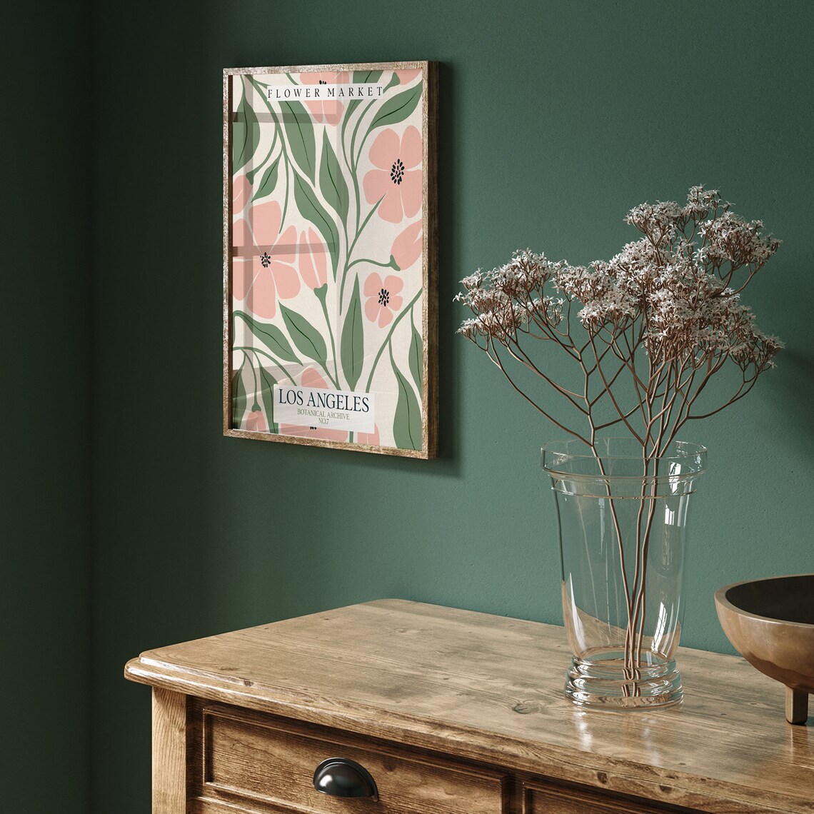 Flower Market Print Los Angeles Flower Market Poster Los Angeles Wall Art Floral Bedroom Wall Decor - Image 2