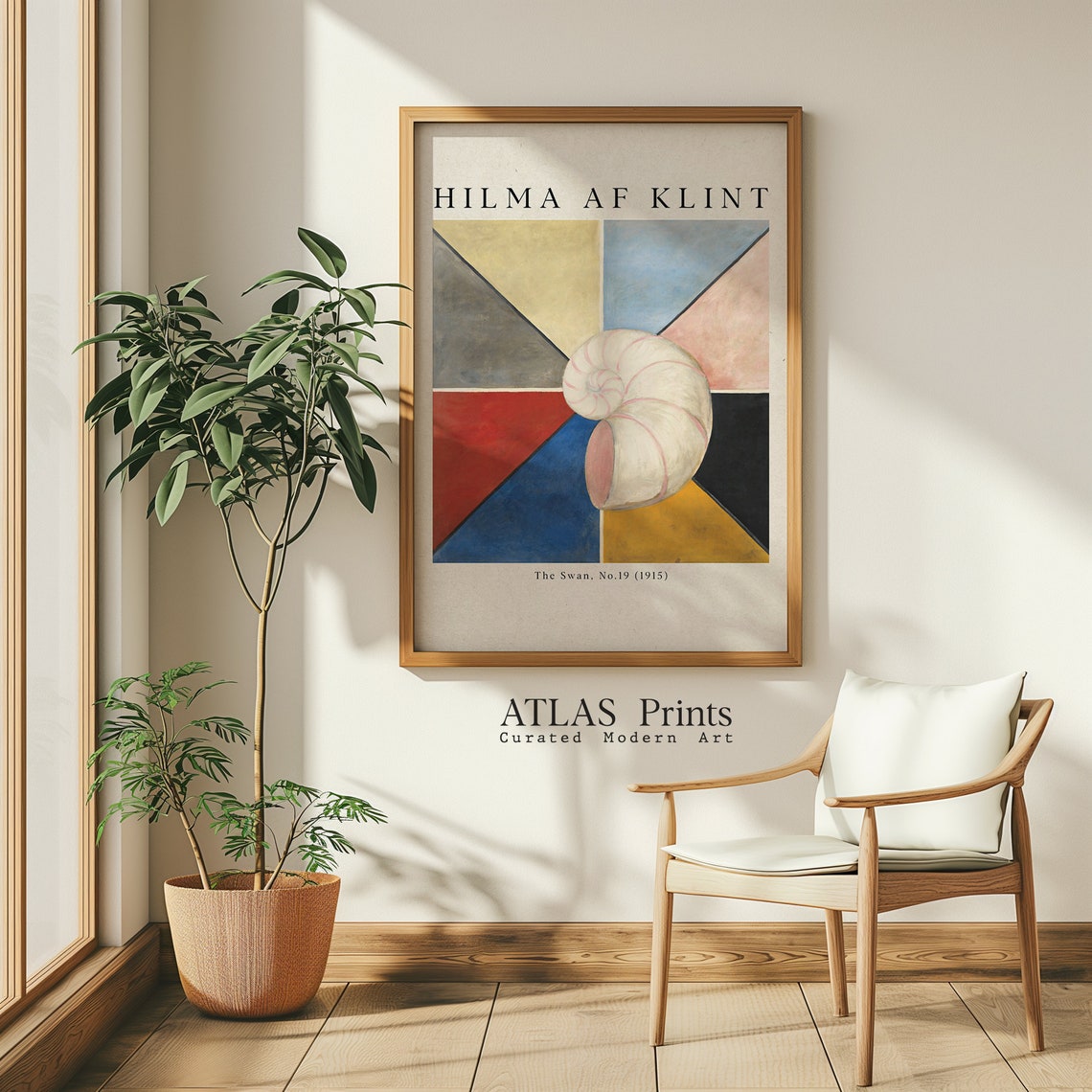 Hilma af Klint The Swan No 19 Nautilus Shell Grid Art Poster - Image 3