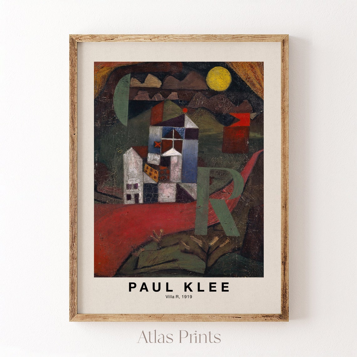 Paul Klee Villa R 1919 Cubist Village Under Moonlight Abstract Poster