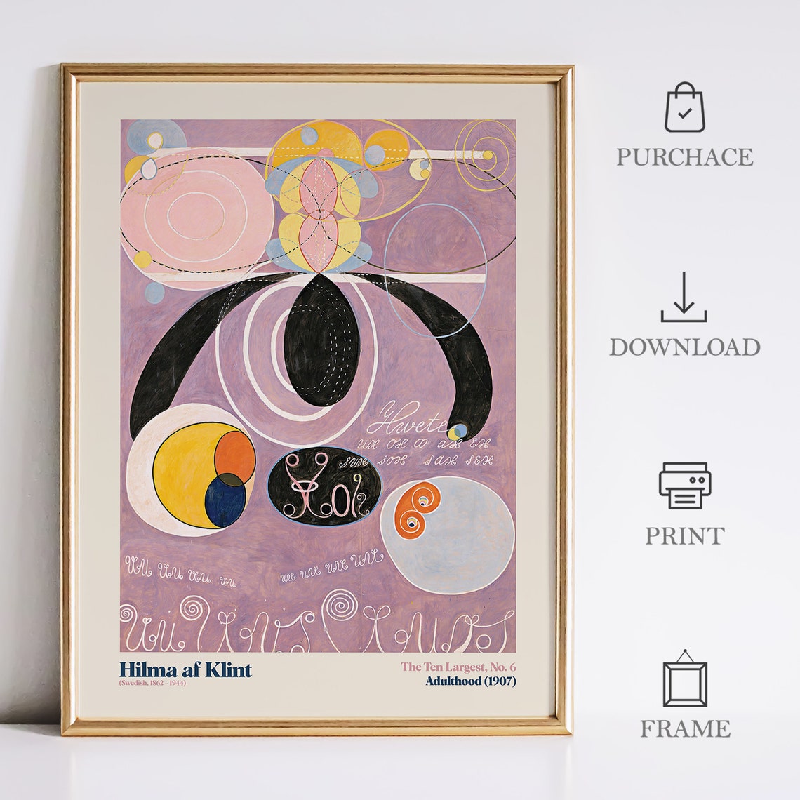 Hilma af Klint The Ten Largest No 6 Adulthood 1907 Mystical Poster - Image 3