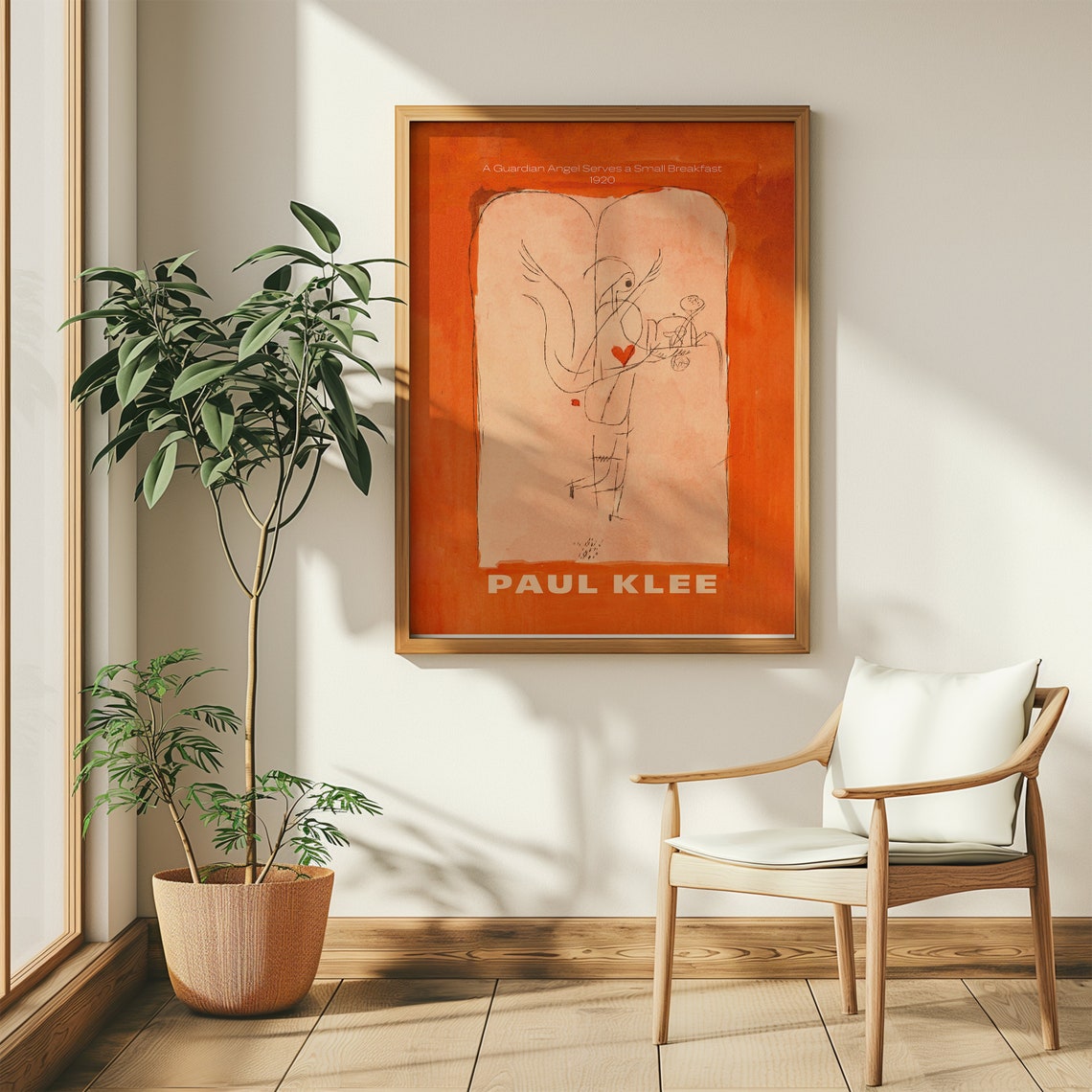 Paul Klee Guardian Angel Serves a Small Breakfast 1920 Orange Poster - Image 4