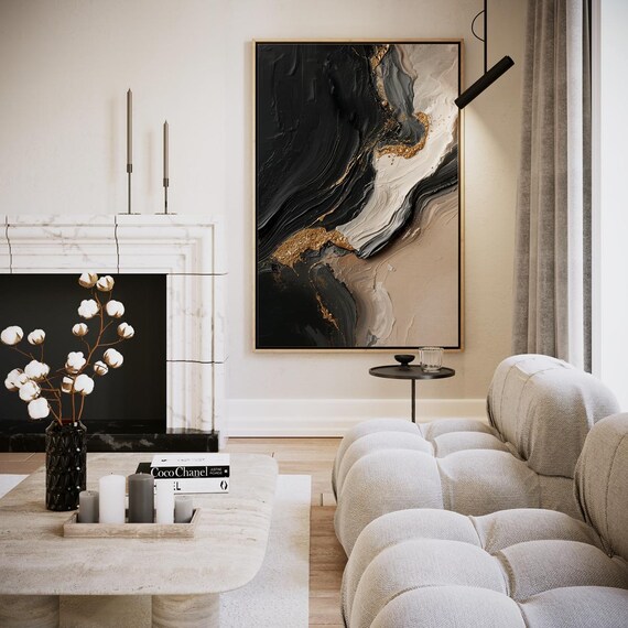 Golden Streams In Abstract Harmony Artwork Wall Art