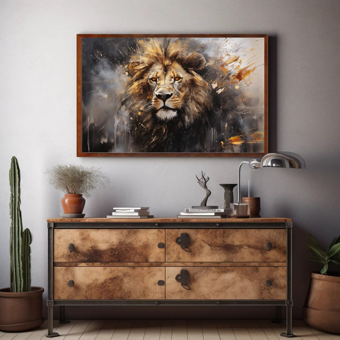 Lion Painting, Animal Wall Art Print for Wildlife Decor - Image 3