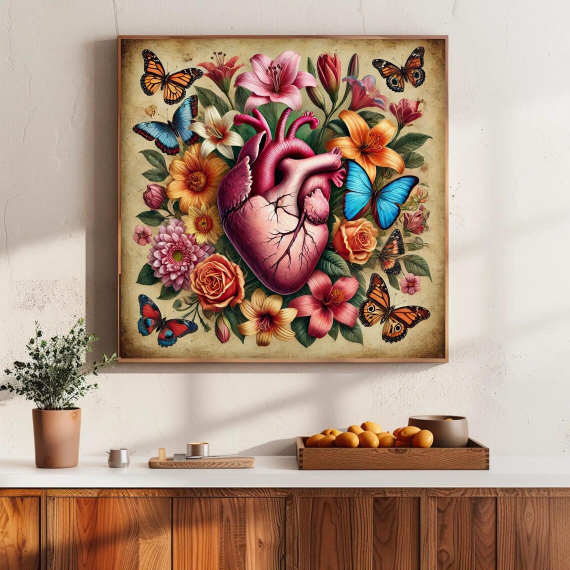 Corazon Fuerte Heart With Flower, Mexican Art Print - Image 4