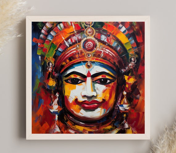Kathakali Classical Kerla Home Decor Kathakali Wall Art For Living Room Indian Art South Indian Art Print Indian Living Room Decor
