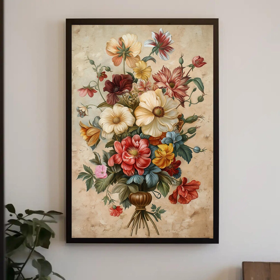 Vintage Botanical Flower Bouquet Floral Still Life Art Poster