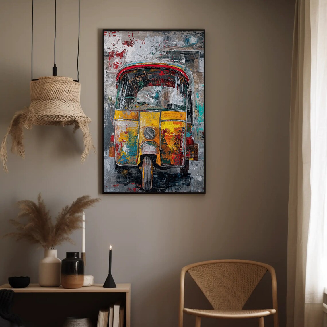 Auto Rickshaw Tuk Tuk Art Print, South Asian Decor - Image 4